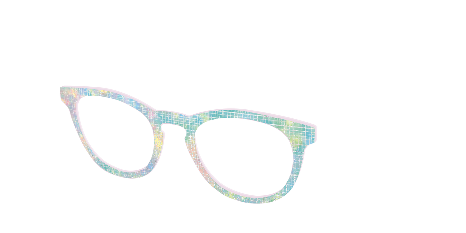 The Pastel Gradient with Holographic Hatching - Angle Top Image - Pair Eyewear