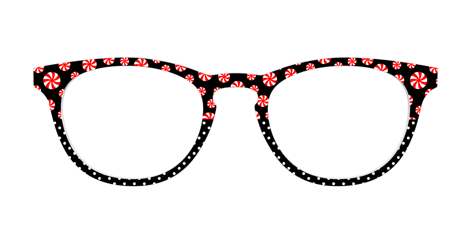 The Peppermint Pin Dot Split - Front Top Image - Pair Eyewear