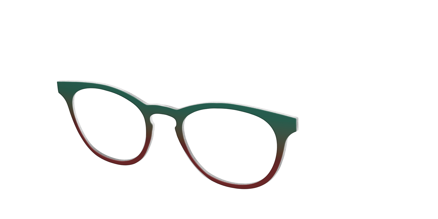 The Pine to Garnet Gradient - Angle Top Image - Pair Eyewear