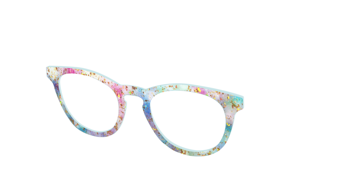 The Pixie Bokeh with Gold Flakes - Angle Top Image - Pair Eyewear