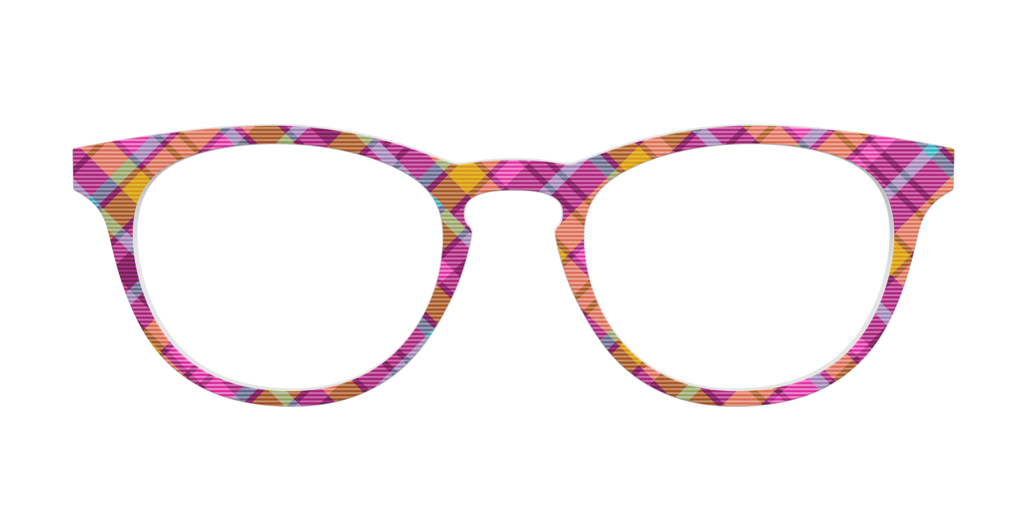 The Playful in Pink Plaid - Front Top Image - Pair Eyewear