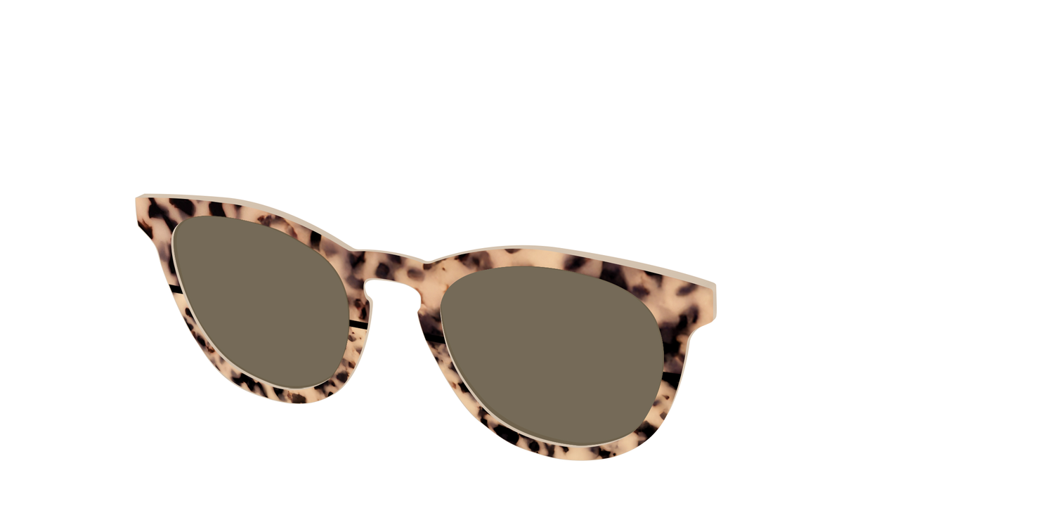 The Polarized Bisque Tortoise Split Sun Top - Angle Top Image - Pair Eyewear