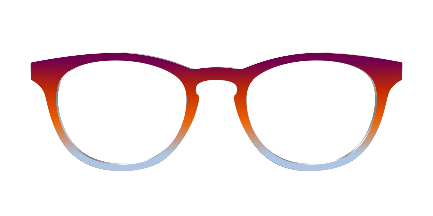 The Raspberry to Periwinkle Gradient - Front Top Image - Pair Eyewear