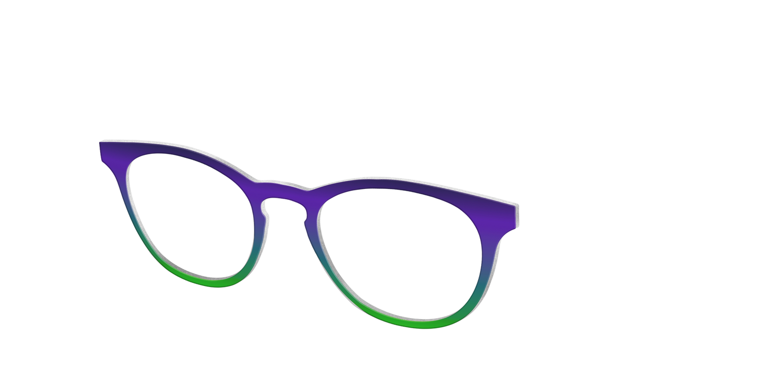 The Ultra Violet to Bright Green Gradient - Angle Top Image - Pair Eyewear