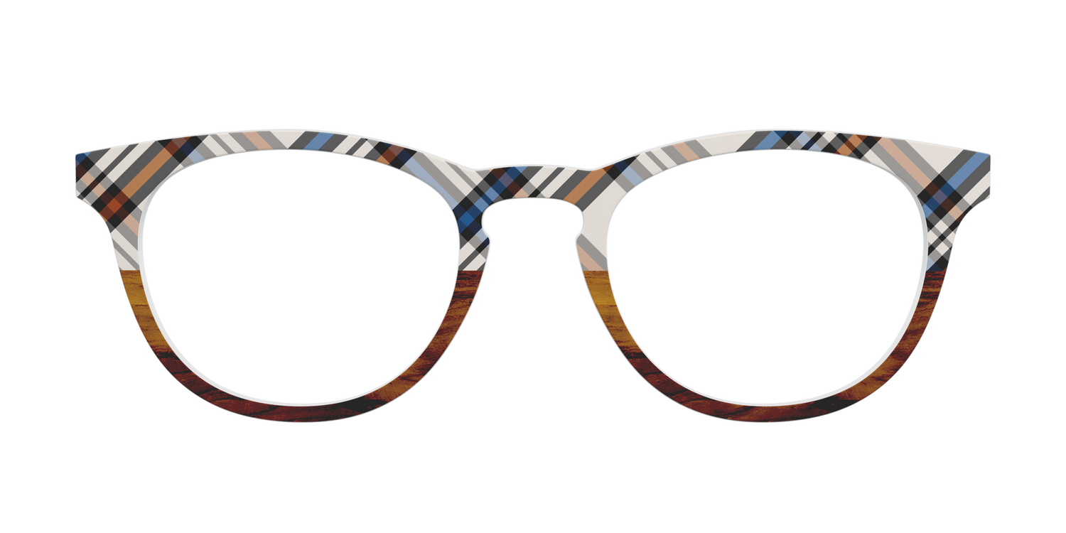The Wood Split Plaid - Front Top Image - Pair Eyewear
