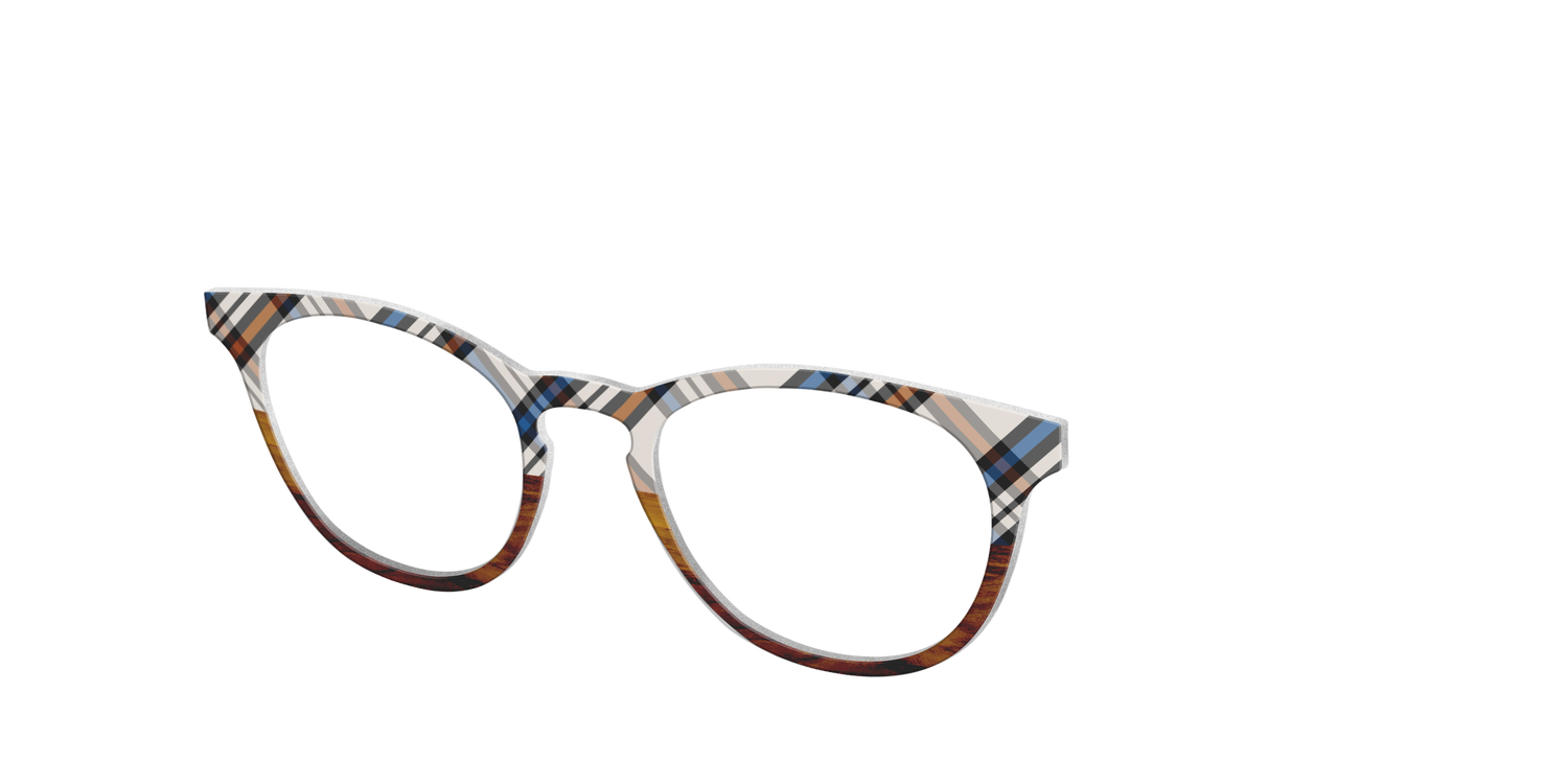 The Wood Split Plaid - Angle Top Image - Pair Eyewear