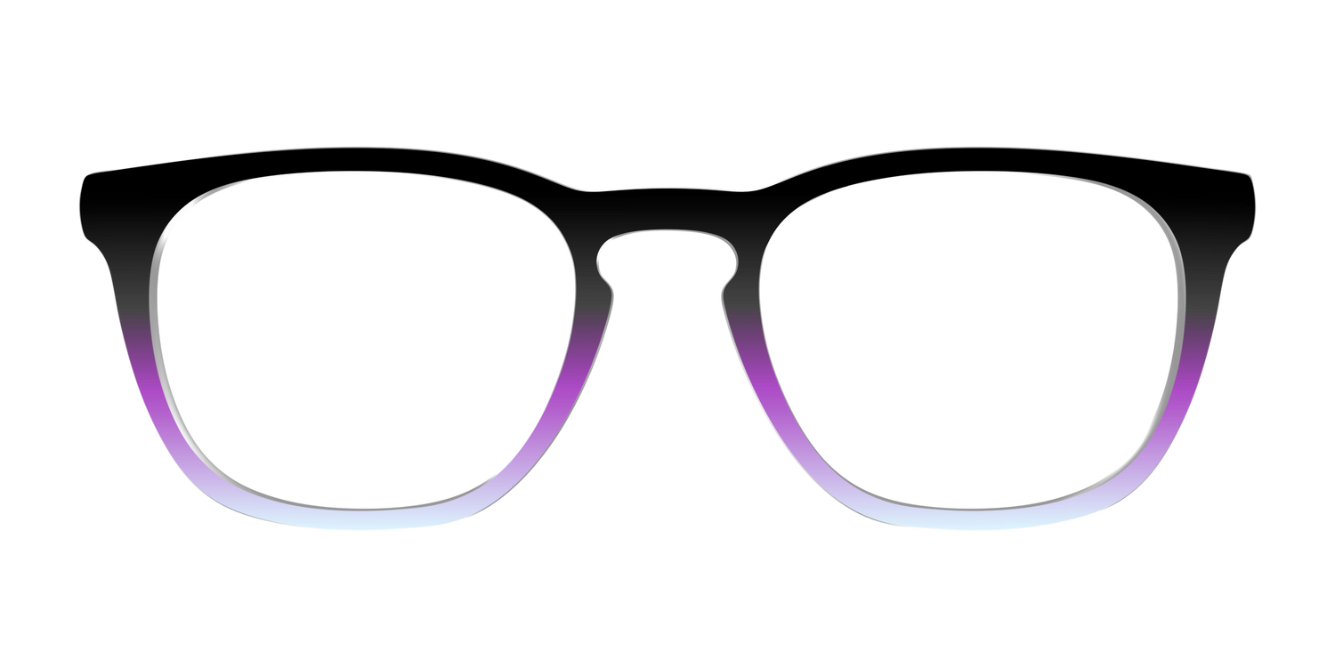 The Black to Pale Periwinkle Gradient - Front Top Image - Pair Eyewear