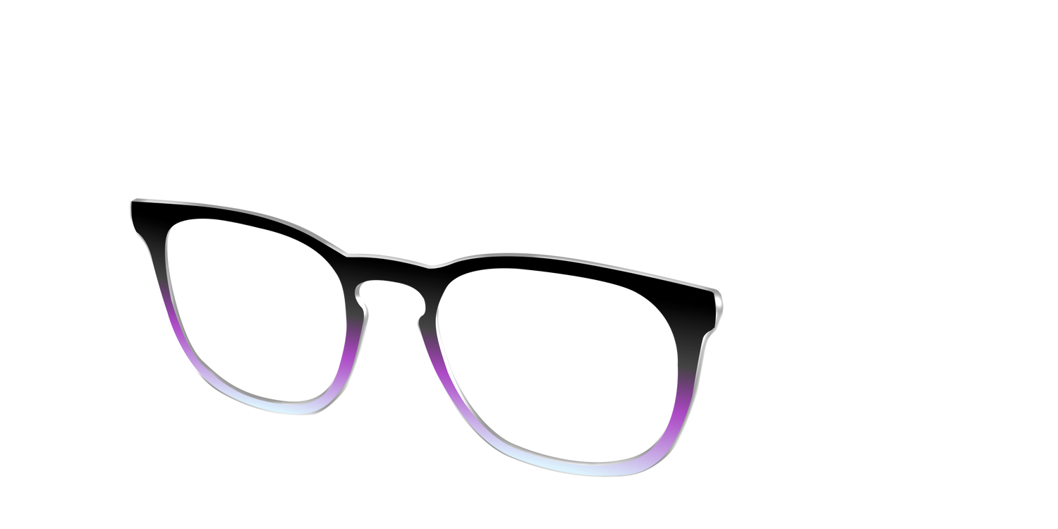 The Black to Pale Periwinkle Gradient - Angle Top Image - Pair Eyewear