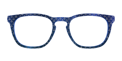 The Blue Shimmer with Silver Foil Anchors - Front Top Thumbnail - Pair Eyewear