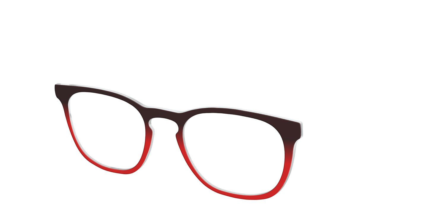 The Currant to Scarlet Red Gradient - Angle Top Image - Pair Eyewear