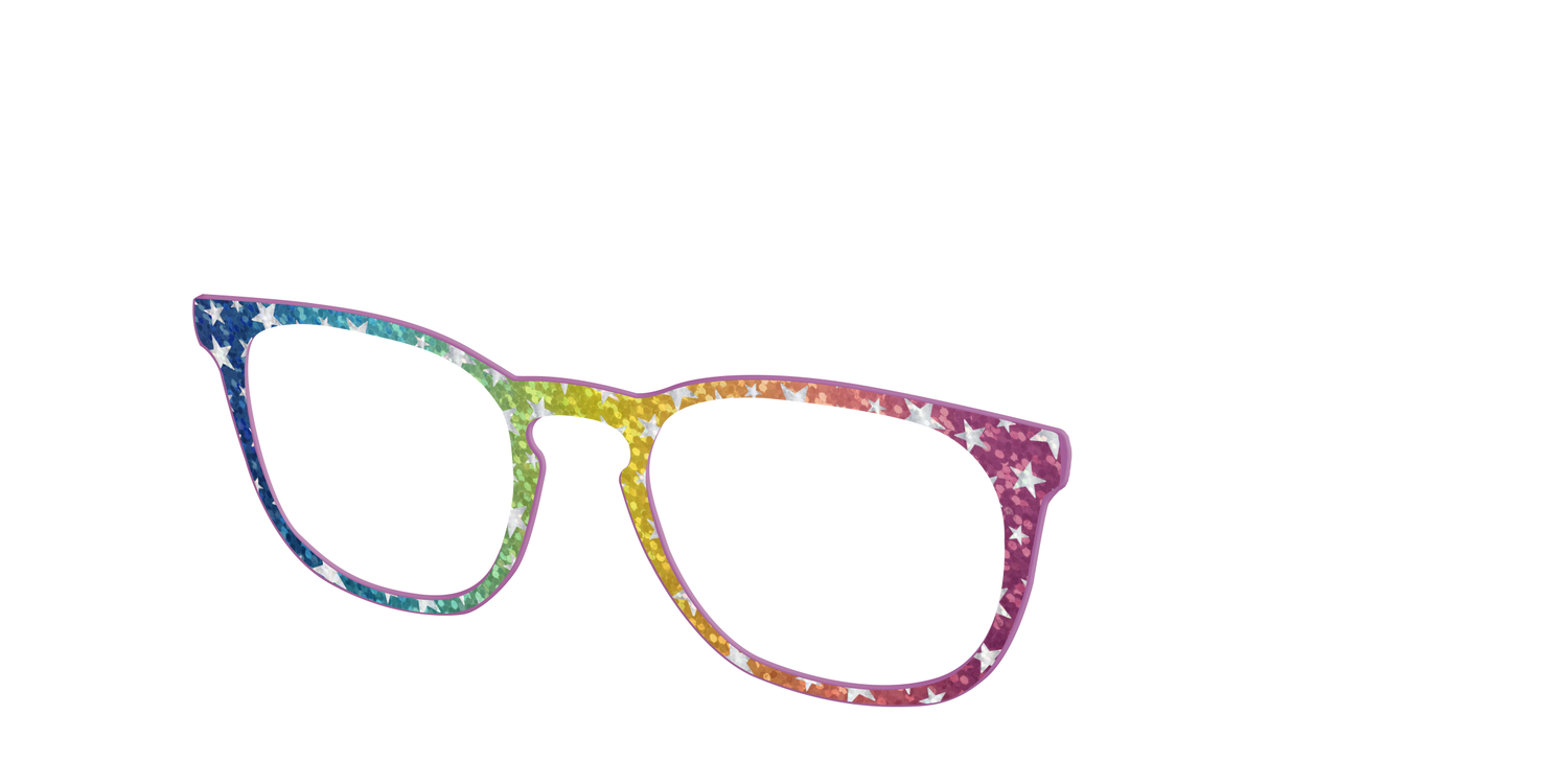 The Iridescent Rainbow Stars - Angle Top Image - Pair Eyewear