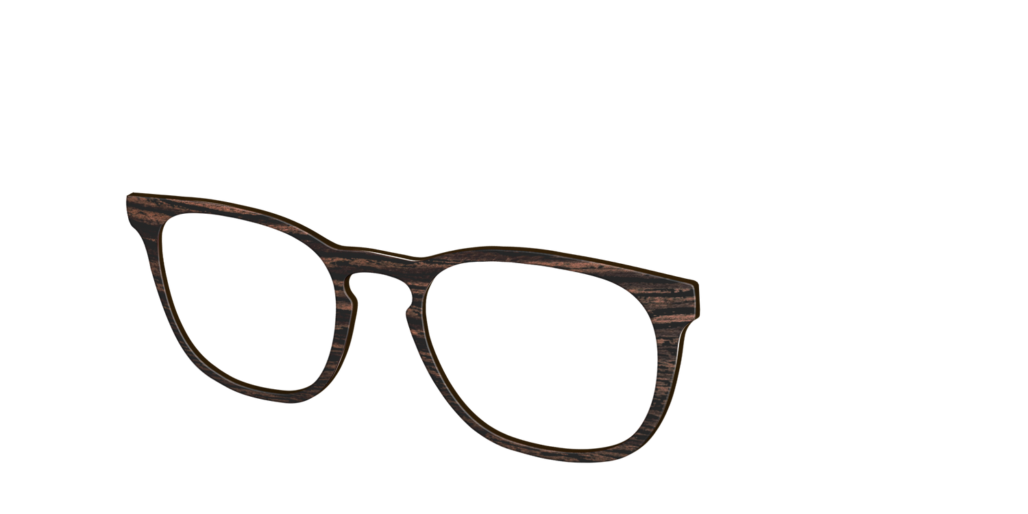 The Mahogany Woodgrain - Angle Top Image - Pair Eyewear