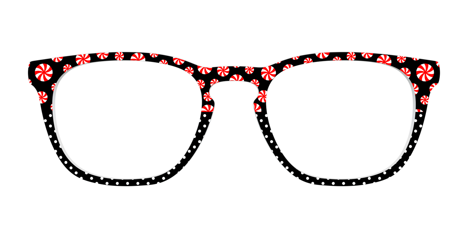 The Peppermint Pin Dot Split - Front Top Image - Pair Eyewear