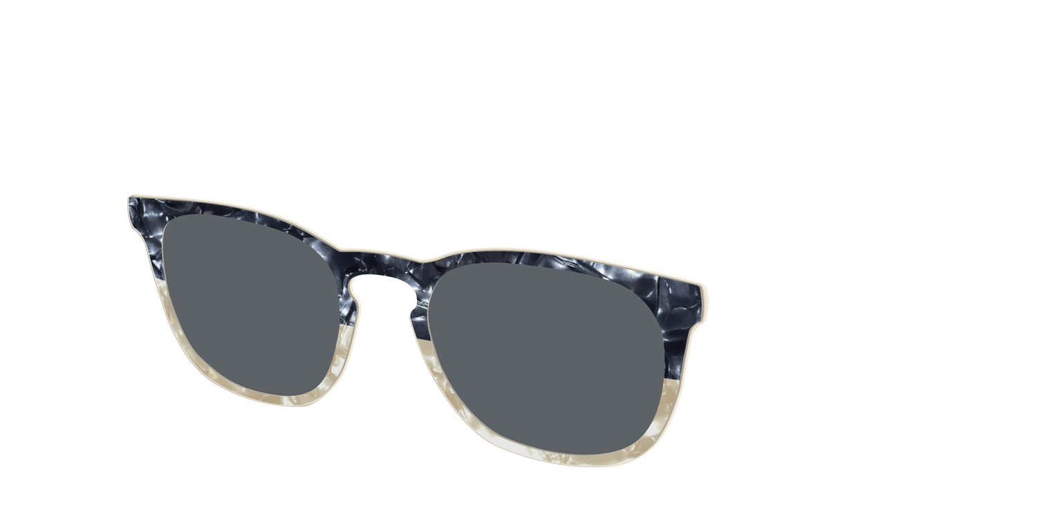 The Polarized Navy to Taupe Pearl Split Sun Top - Angle Top Image - Pair Eyewear