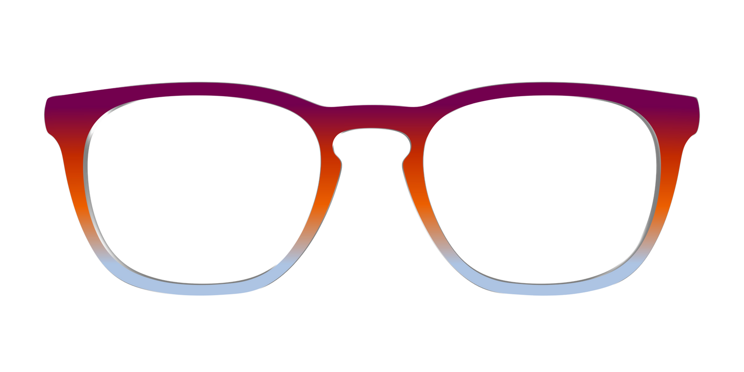The Raspberry to Periwinkle Gradient - Front Top Image - Pair Eyewear