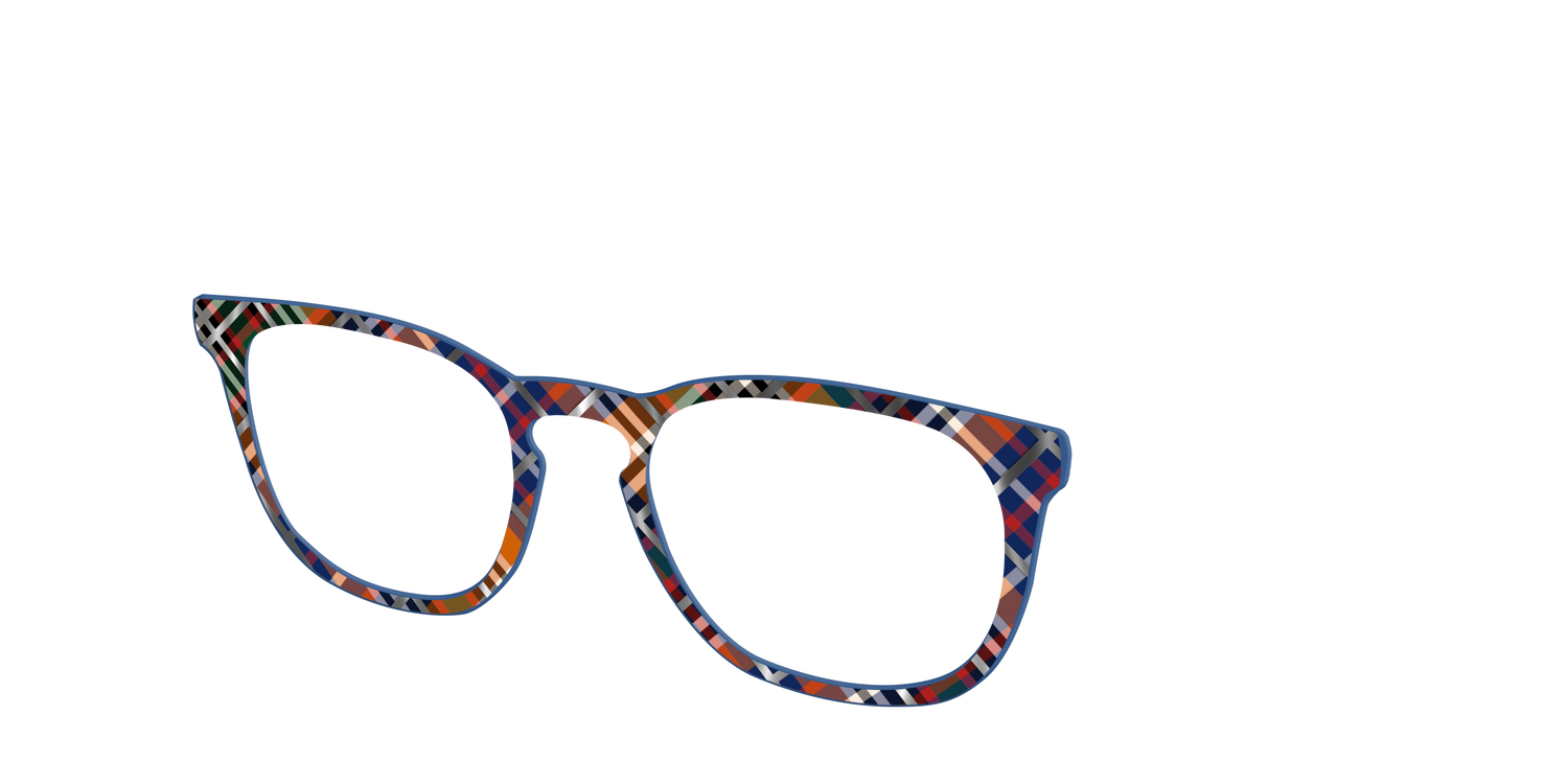 The Scholastic Plaid with Foil - Angle Top Image - Pair Eyewear