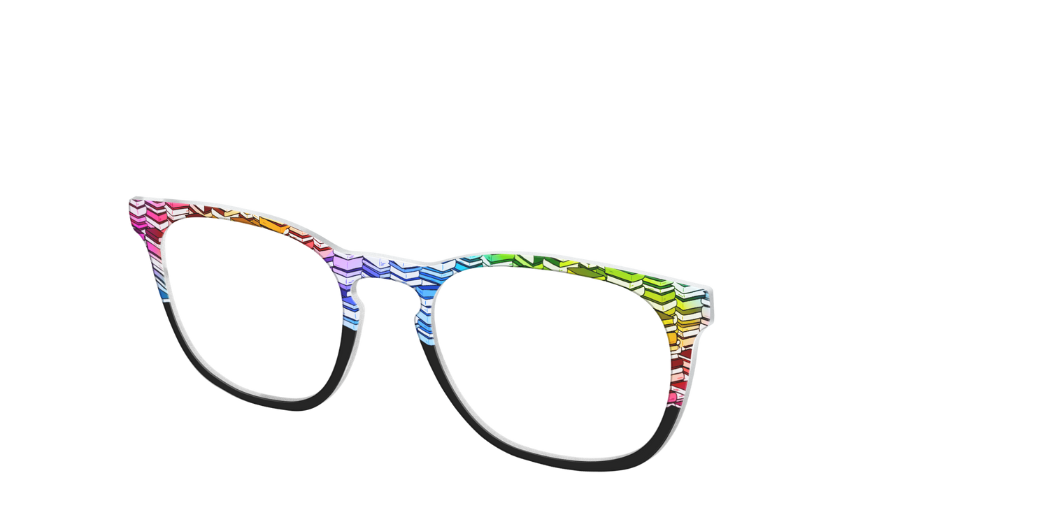 The Rainbow Stacks Split - Angle Top Image - Pair Eyewear