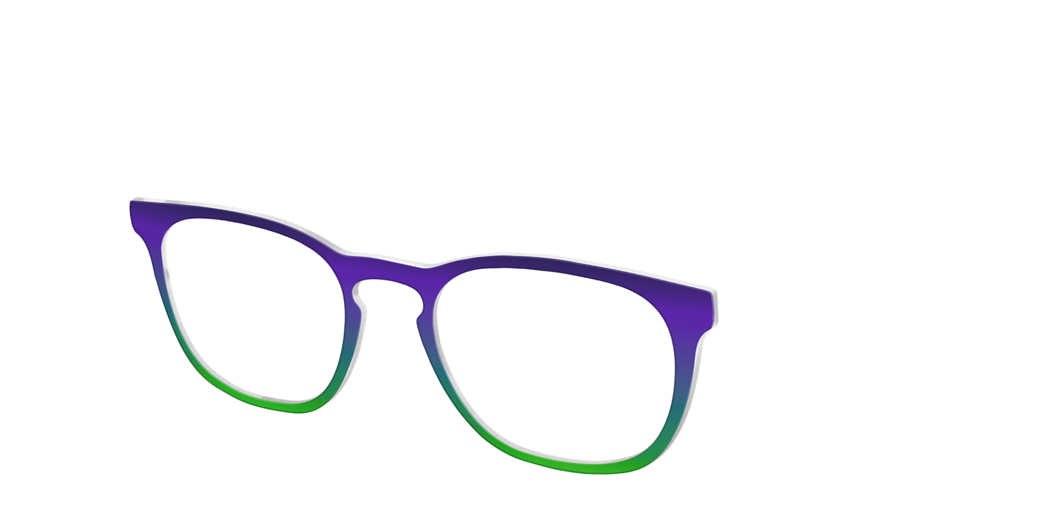 The Ultra Violet to Bright Green Gradient - Angle Top Image - Pair Eyewear