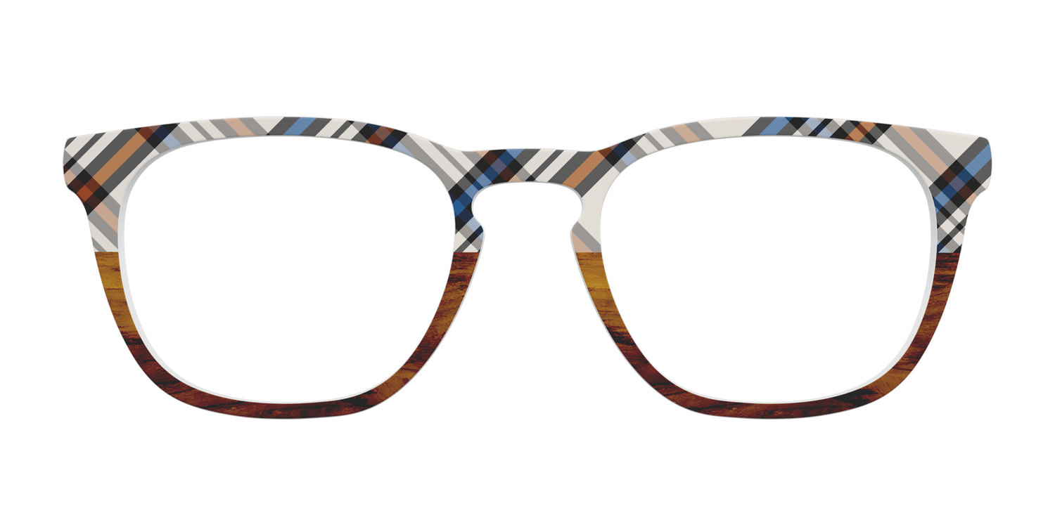 The Wood Split Plaid - Front Top Image - Pair Eyewear