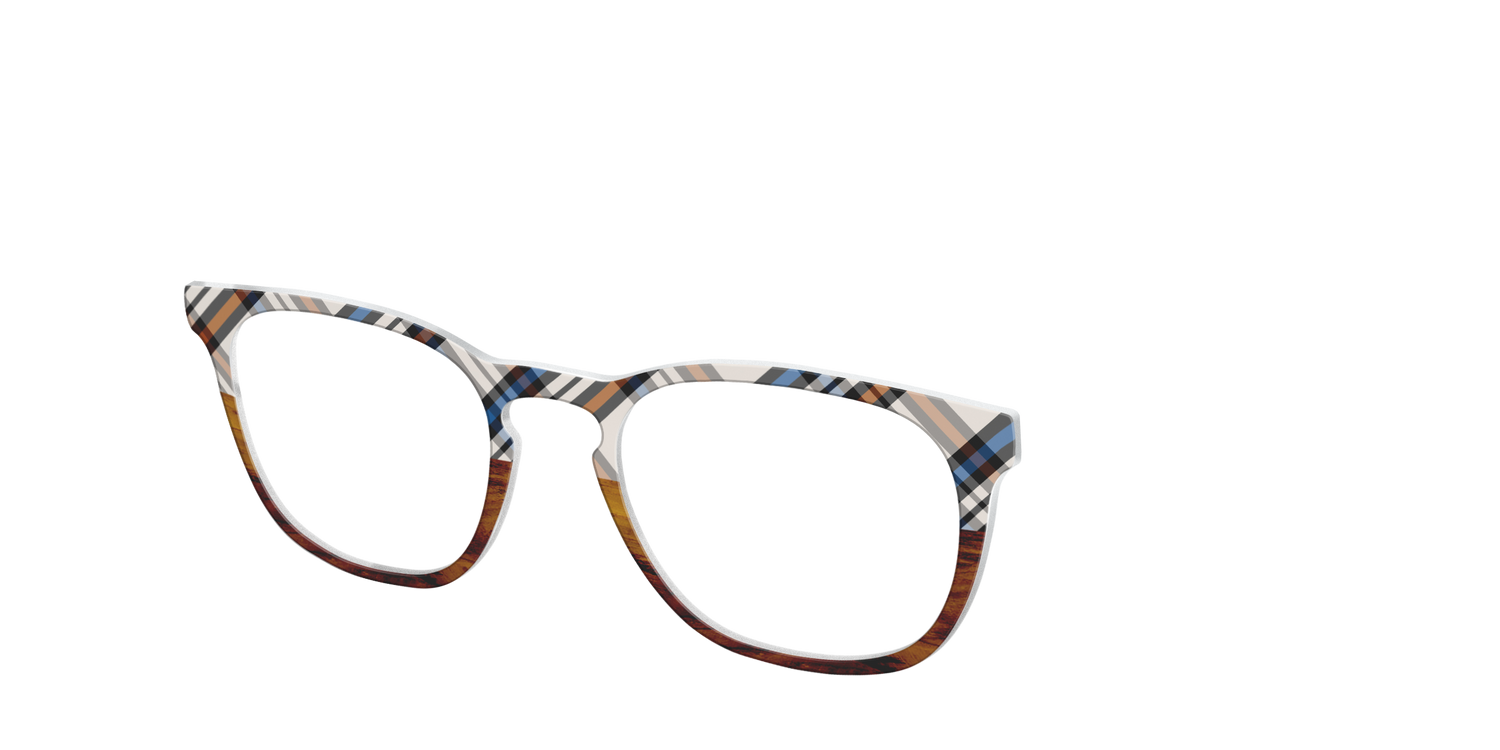 The Wood Split Plaid - Angle Top Image - Pair Eyewear