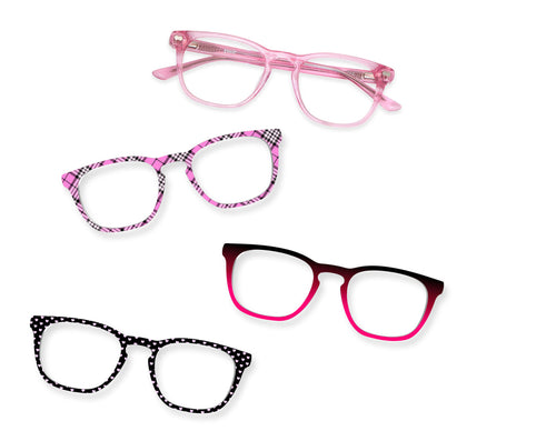 The Twain - Pink Glitter Clear - Pair Eyewear