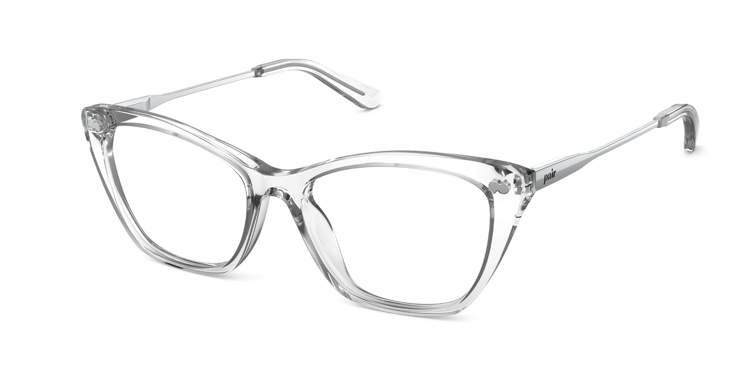 The Wanda - Crystal Clear Acetate Silver Metal - Carousel12 - Pair Eyewear