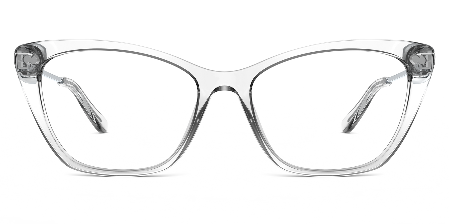 The Wanda - Crystal Clear Acetate Silver Metal - Carousel11 - Pair Eyewear