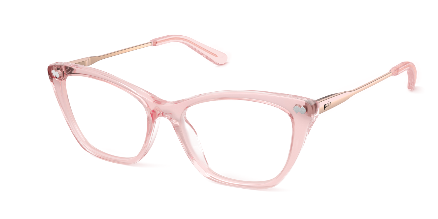 The Wanda - Pink Clear Acetate Rose Gold Metal - Carousel1 - Pair Eyewear