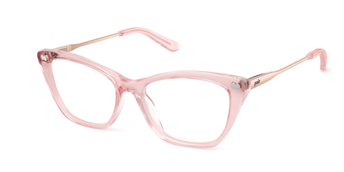 The Wanda - Pink Clear Acetate Rose Gold Metal - Pair Eyewear