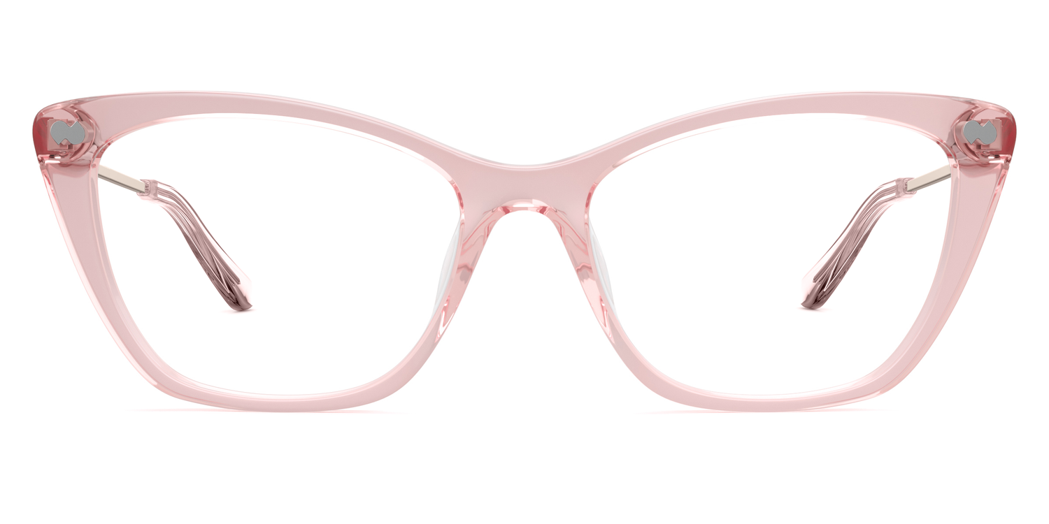 The Wanda - Pink Clear Acetate Rose Gold Metal - Carousel2 - Pair Eyewear
