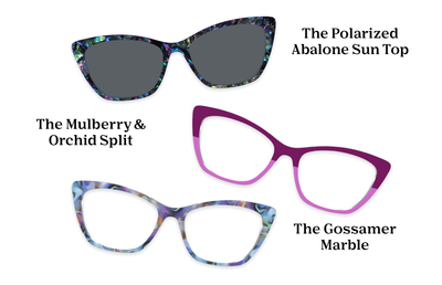 The Wanda - Violet Pearlized Gradient Acetate Rose Gold Metal - Pairing Set - Pair Eyewear