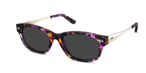 The Addison - Purple Confetti Tortoise Acetate Gold Metal Sun - Pair Eyewear