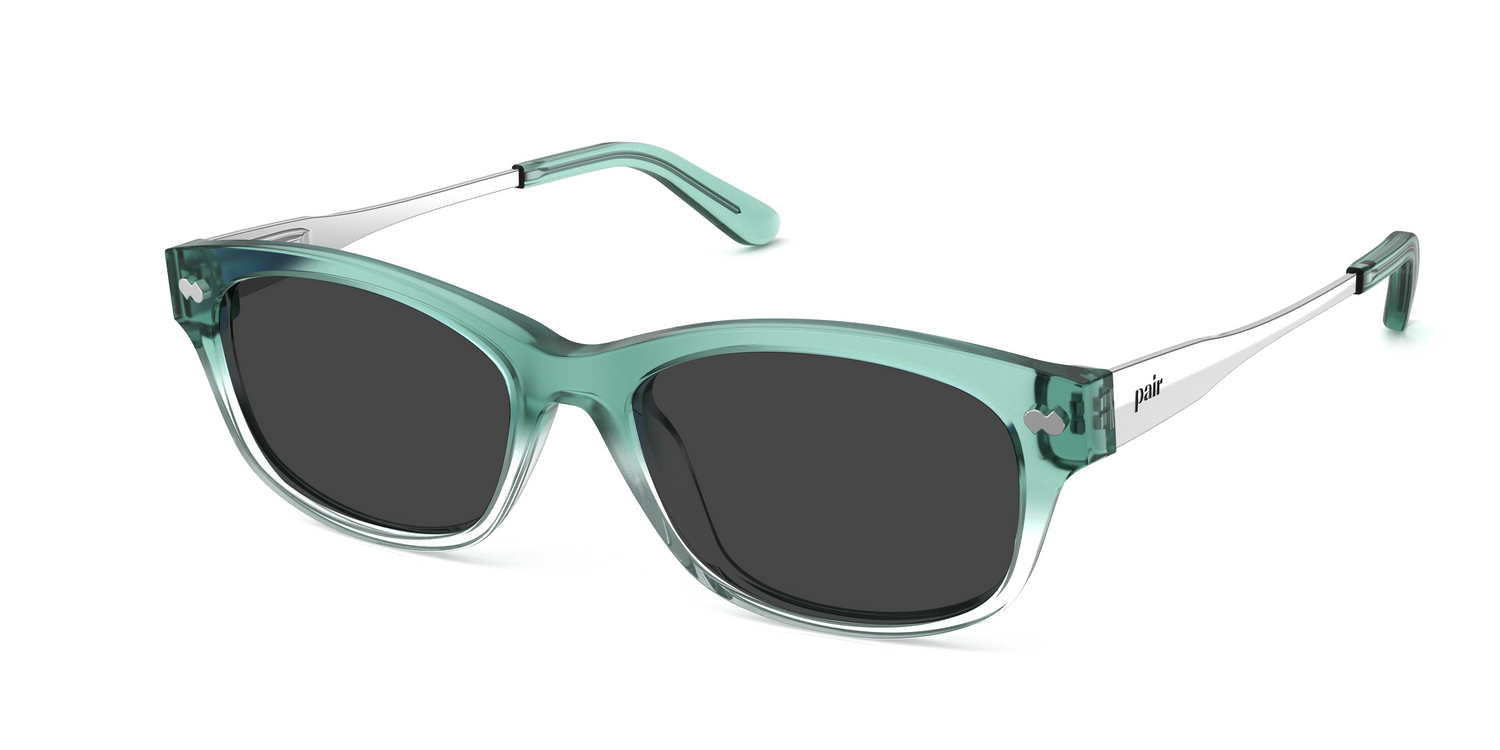 The Addison - Teal Pearlized Gradient Acetate Silver Metal Sun - Carousel1 - Pair Eyewear