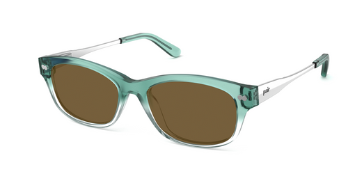 The Addison - Teal Pearlized Gradient Acetate Silver Metal Sun - Secondary Image - Pair Eyewear