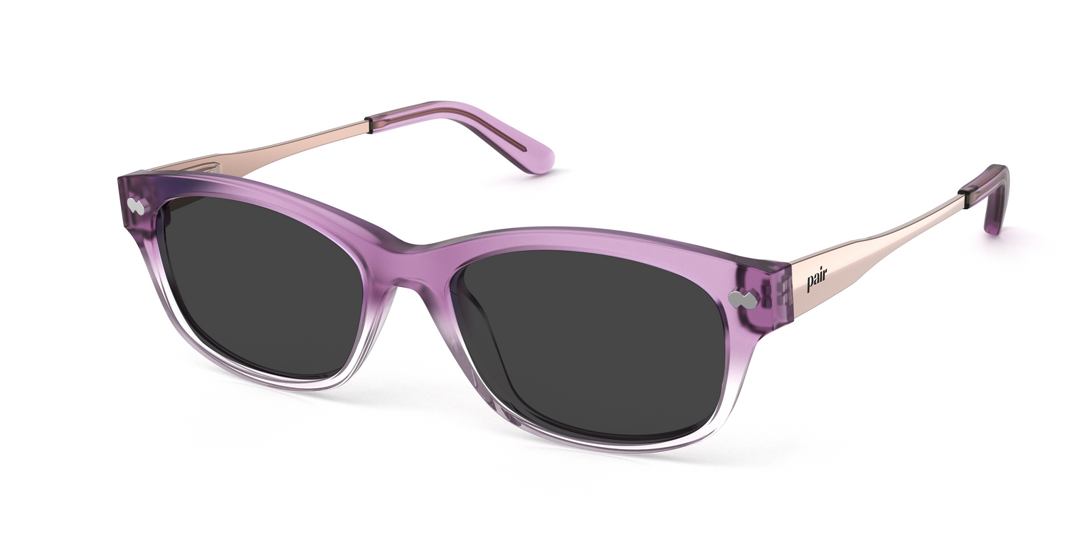 The Addison - Violet Pearlized Gradient Acetate Rose Gold Metal Sun - Carousel1 - Pair Eyewear