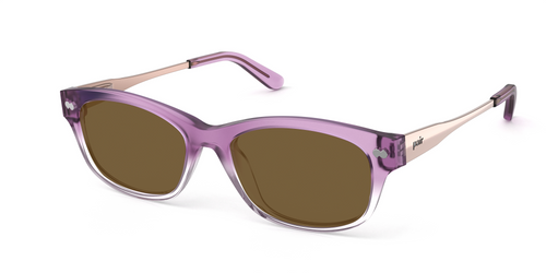 The Addison - Violet Pearlized Gradient Acetate Rose Gold Metal Sun - Secondary Image - Pair Eyewear