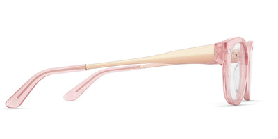 The Addison - Pink Clear Acetate Rose Gold Metal - Thumbnail3 - Pair Eyewear