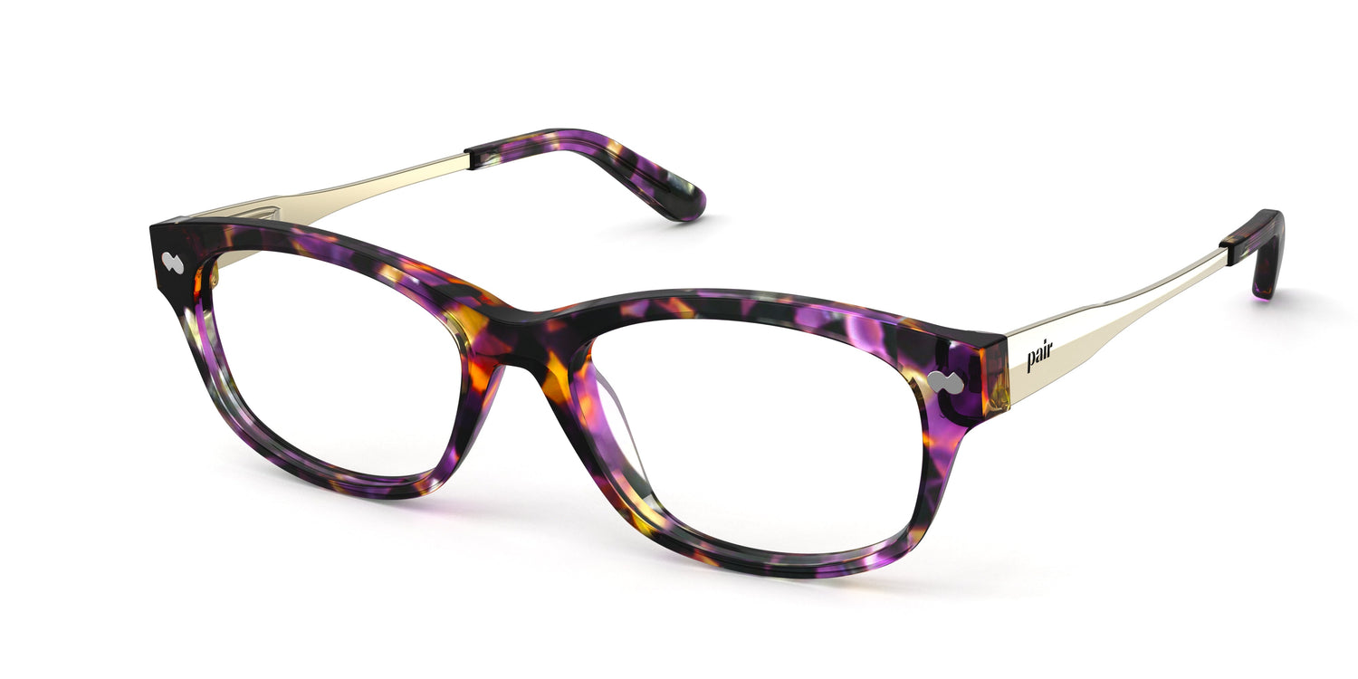 The Addison - Purple Confetti Tortoise Acetate Gold Metal - Carousel1 - Pair Eyewear