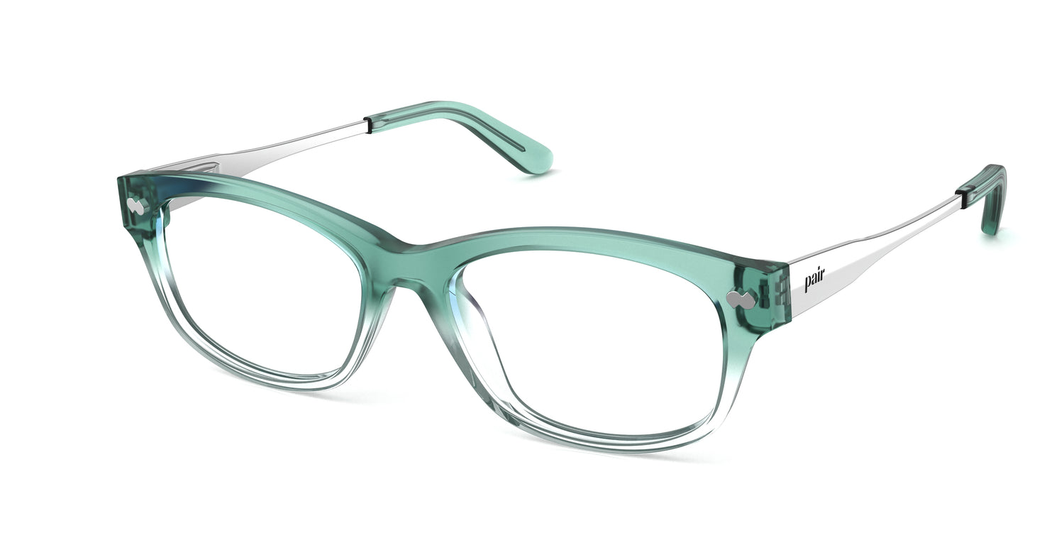 The Addison - Teal Pearlized Gradient Acetate Silver Metal - Carousel1 - Pair Eyewear