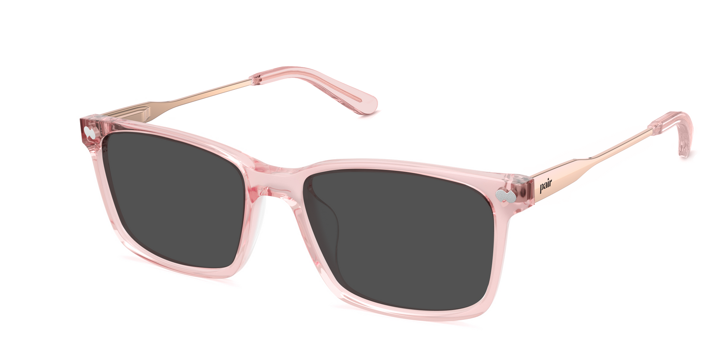 The Kirby - Pink Clear Acetate Rose Gold Metal Sun - Carousel1 - Pair Eyewear