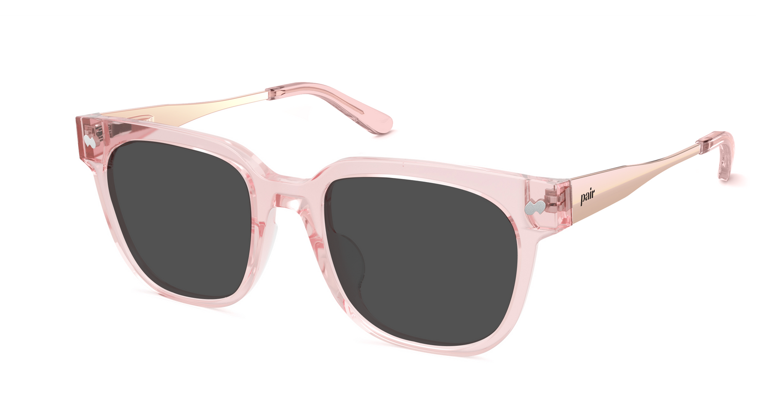 The Murphy - Pink Clear Acetate Rose Gold Metal Sun - Carousel1 - Pair Eyewear