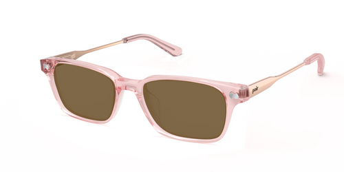 The Finley - Pink Clear Acetate Rose Gold Metal Sun - Secondary Image - Pair Eyewear