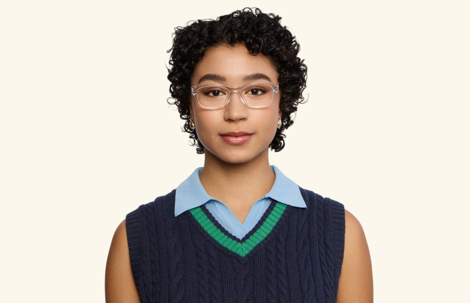 The Addison - Crystal Clear Acetate Silver Metal - LifeStyle1 - Pair Eyewear