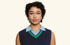 The Addison - Crystal Clear Acetate Silver Metal - LifeStyle Thumbnail1 - Pair Eyewear
