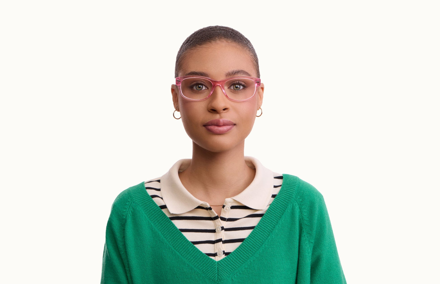 The Addison - Pink Glitter Clear - LifeStyle1 - Pair Eyewear