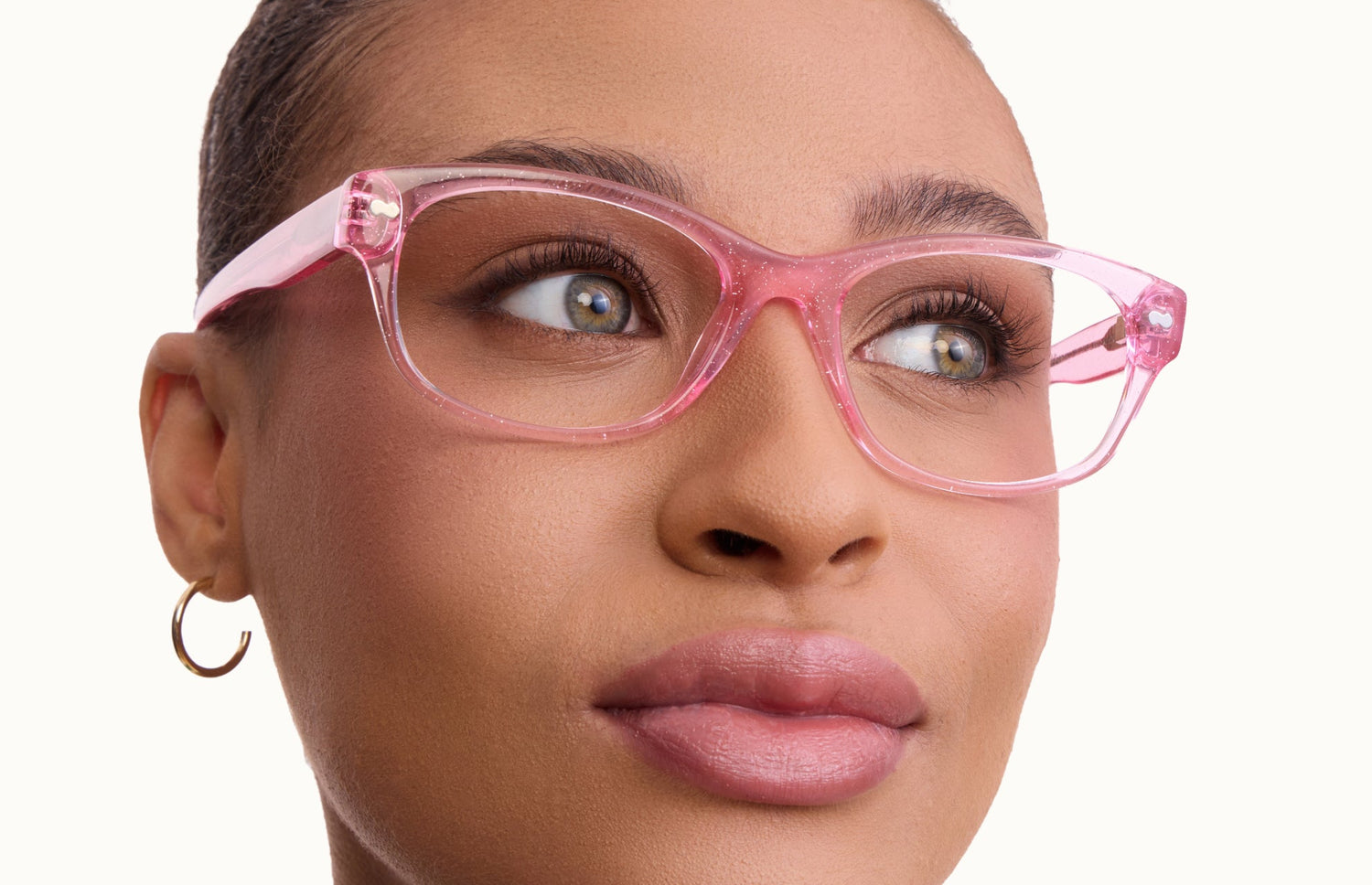 The Addison - Pink Glitter Clear - LifeStyle2 - Pair Eyewear