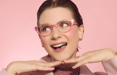 The ella - Pink Glitter Clear - LifeStyle Thumbnail2 - Pair Eyewear