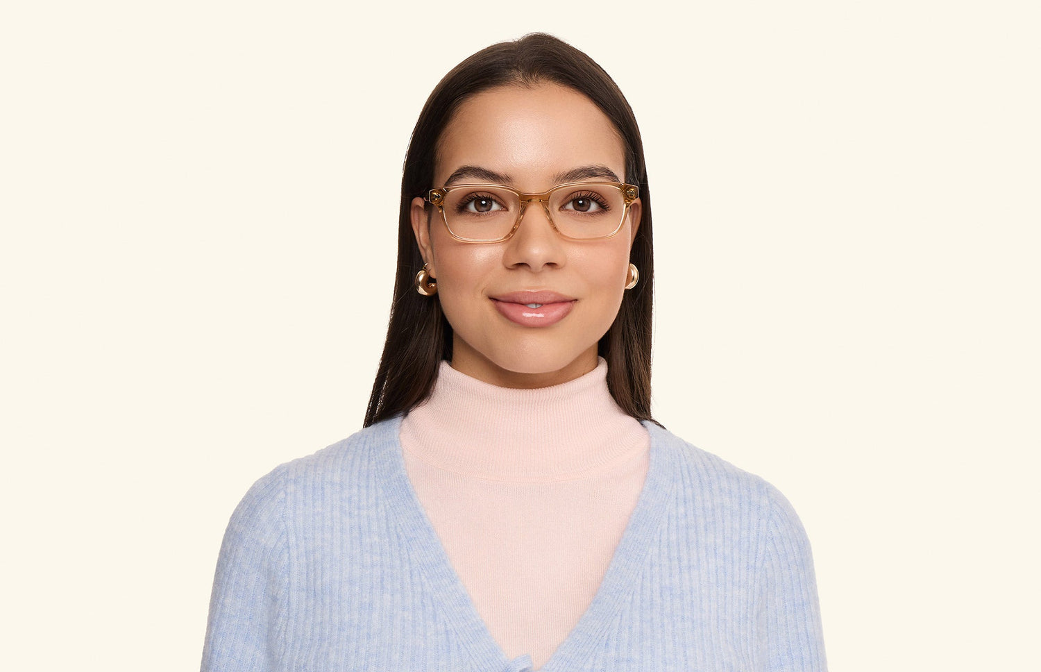 The Finley - Honey Clear - LifeStyle1 - Pair Eyewear