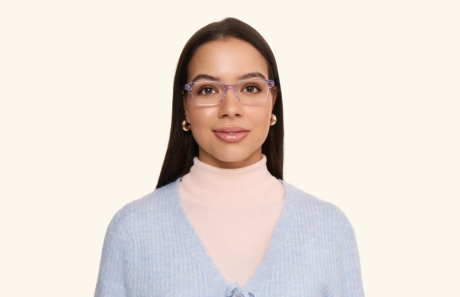 The Finley - Lavender Clear - LifeStyle1 - Pair Eyewear