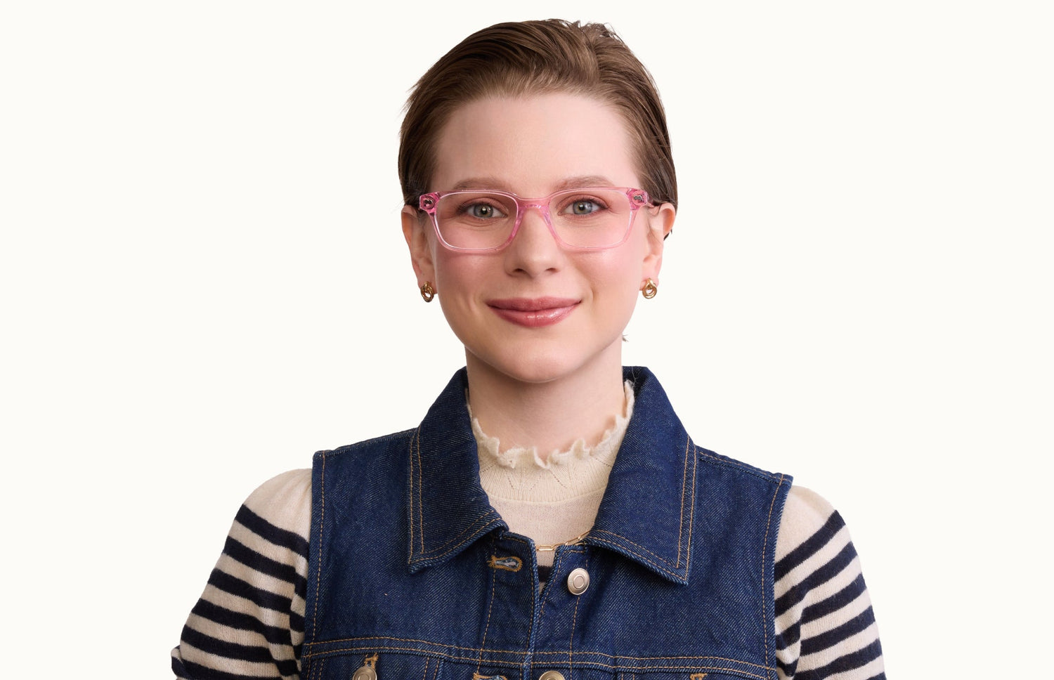 The Finley - Pink Glitter Clear - LifeStyle1 - Pair Eyewear